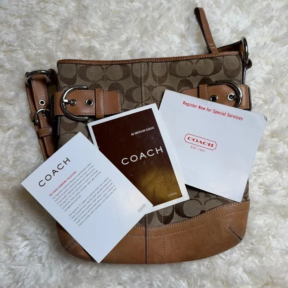 Coach C Brown Small Shoulder Bag - Picture 3 of 9